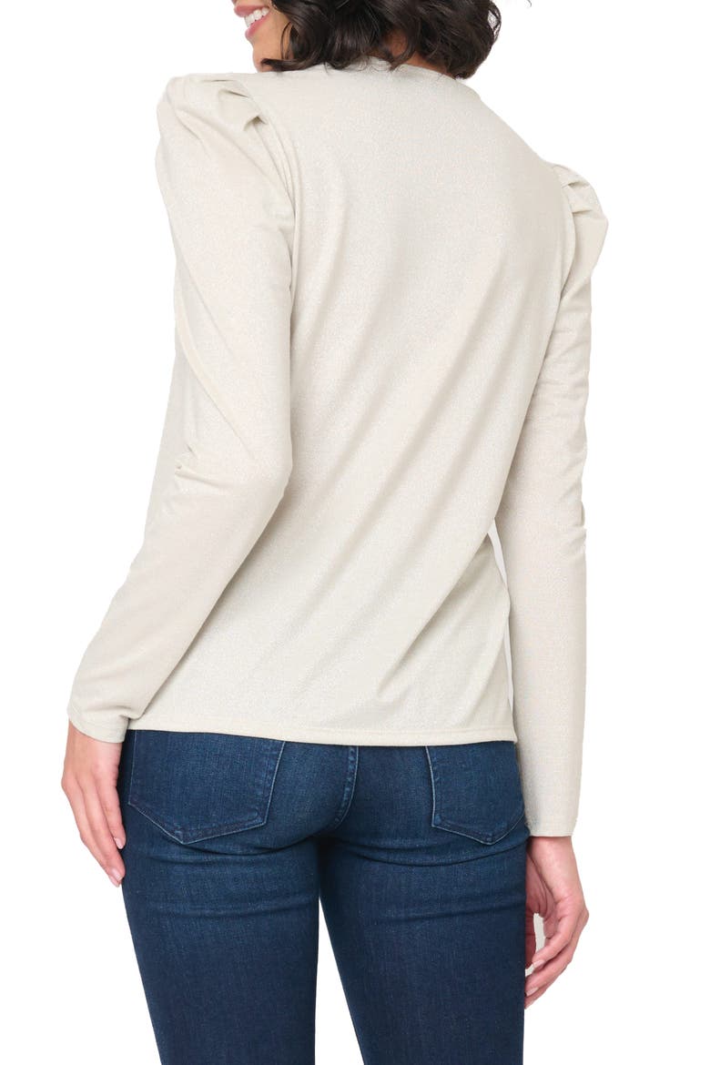 Pleated Shoulder Knit Top, Alternate, color, SILVER