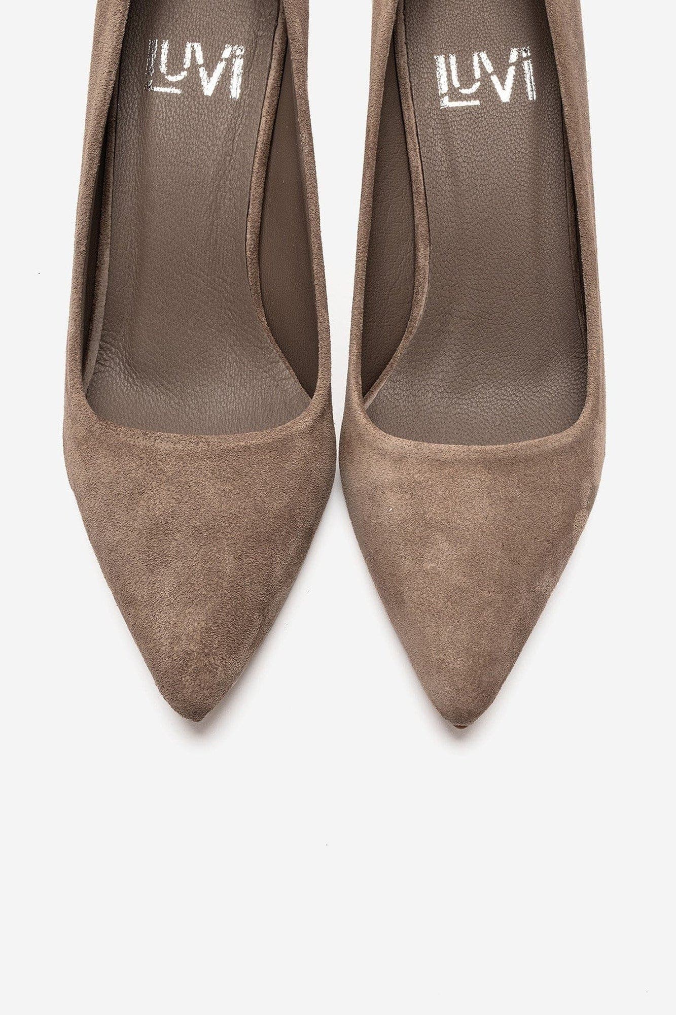 Clyde Leather Stiletto Pointed Toe Pump, Alternate, color, Mink Suede