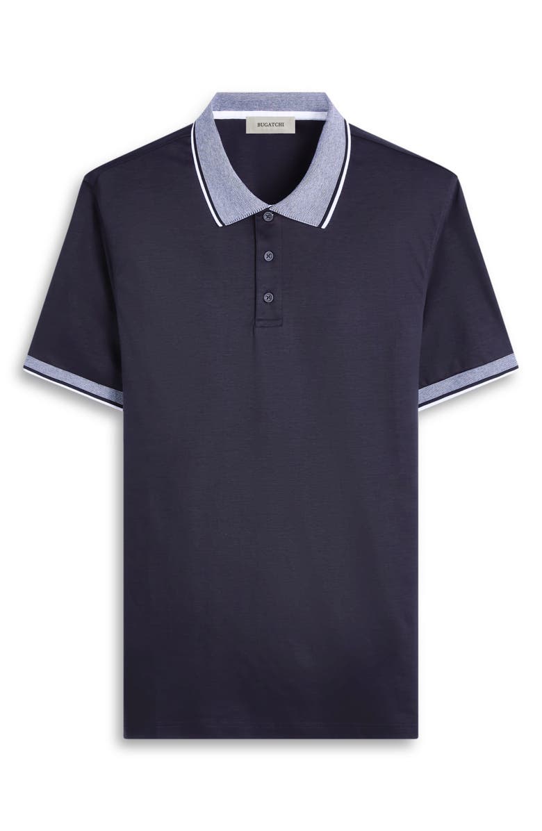 Bugatchi Tipped Pima Cotton Piqué Polo, Alternate, color, Black