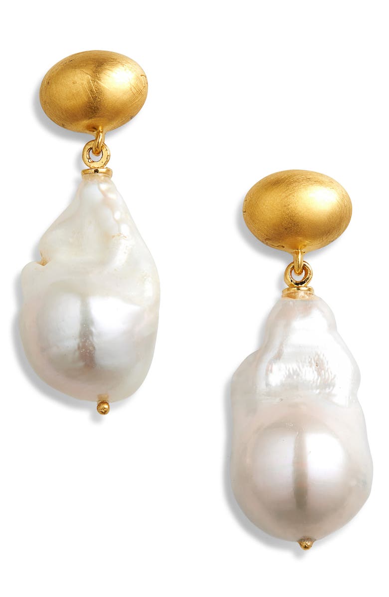 Dean Davidson Florence Baroque Pearl Drop Earrings, Main, color, Pearl/ Gold