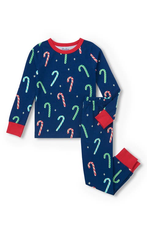 Kids' Candy Canes Organic Cotton Pajamas