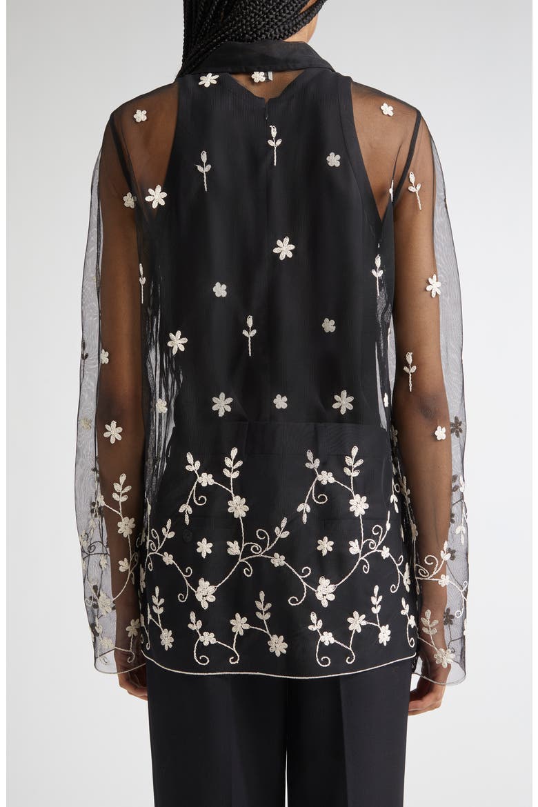 Floral Embroidered Tulle Shirt (Women) | Nordstrom