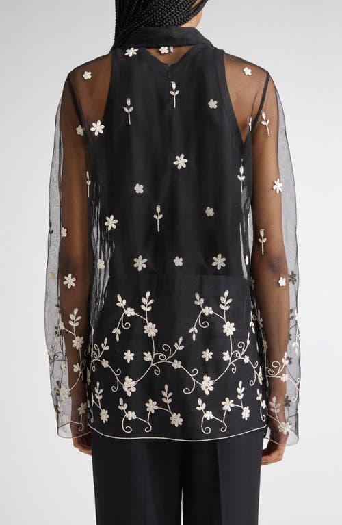 Totême Toteme Floral Embroidered Tulle Shirt