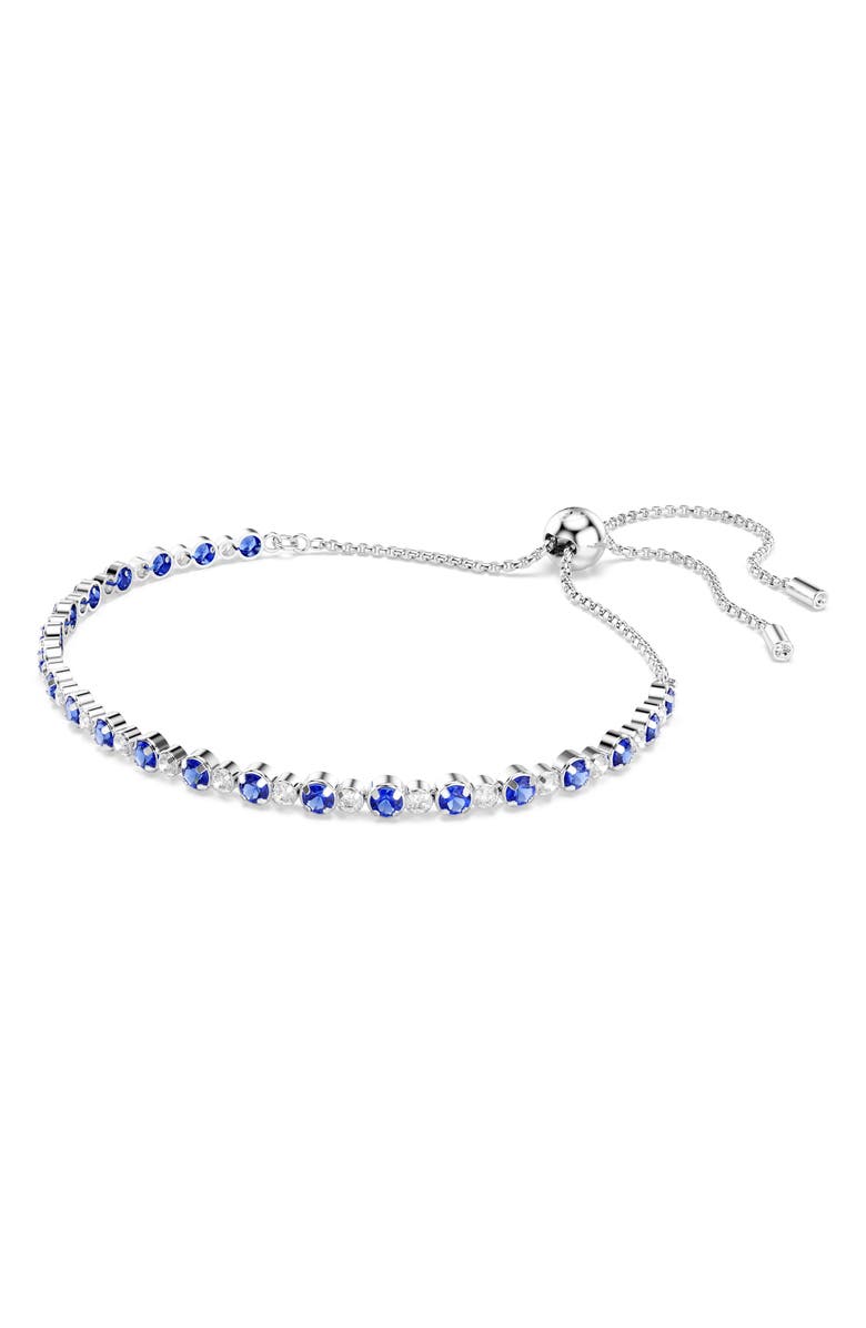 Swarovski Matrix Slider Tennis Bracelet, Alternate, color, Blue/ Silver