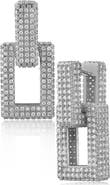 CZ by Kenneth Jay Lane CZ Pave Box Link Drop Earrings