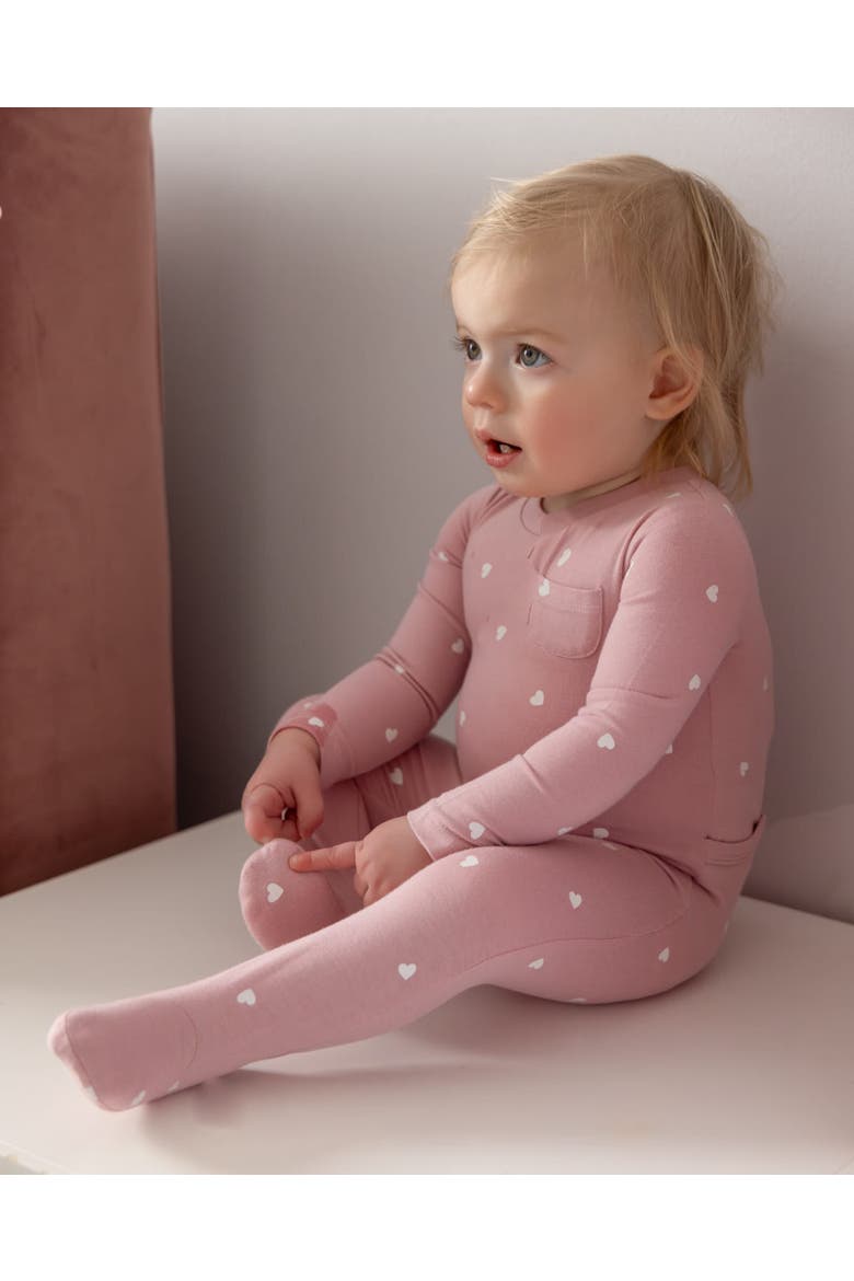 Kind Hearts Rayon Blend Footie, Alternate, color, Old Rose