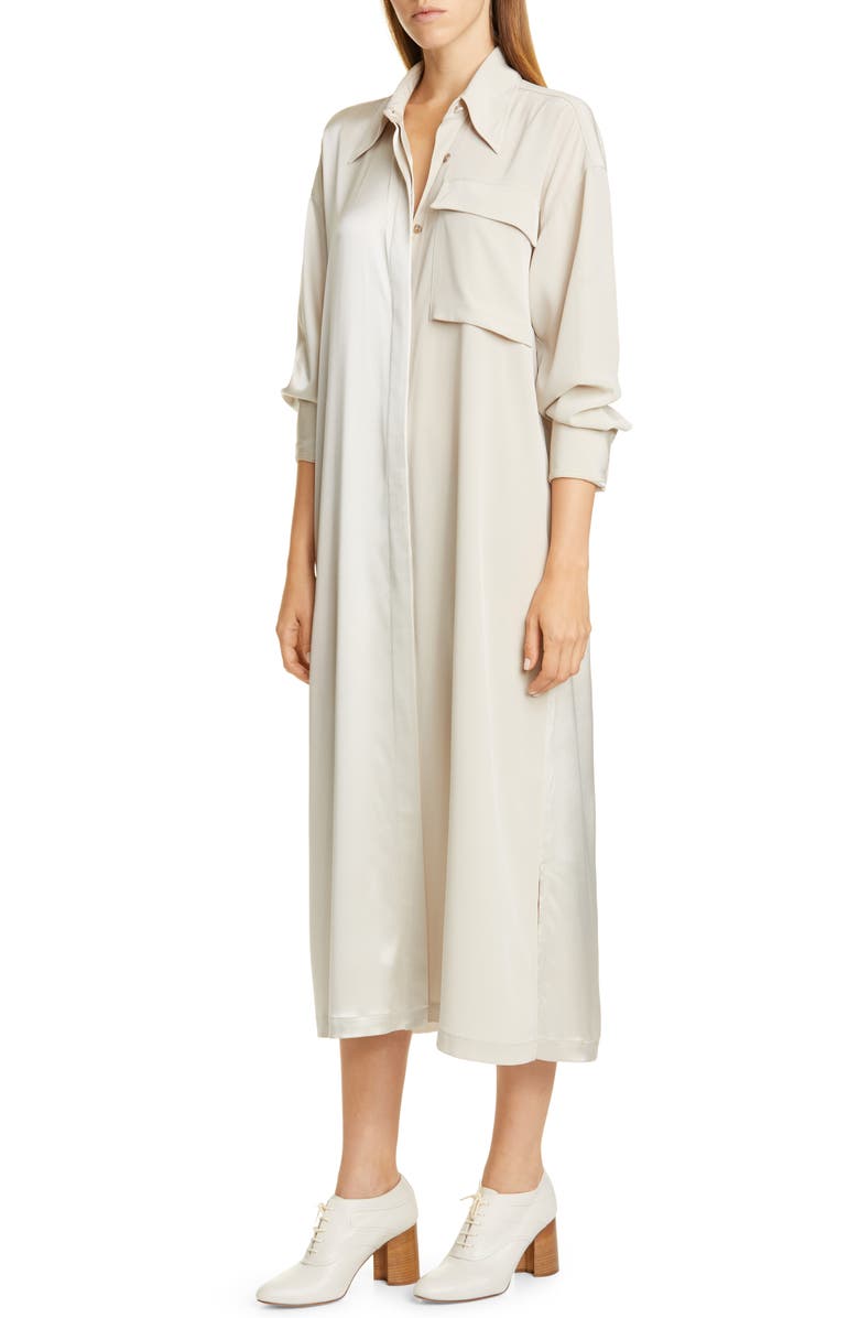 CO Split Front Long Sleeve Shirtdress, Alternate, color, 
