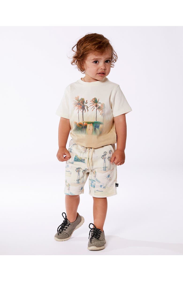 Deux par Deux Boy's Short Sleeve Organic Cotton Graphic Tee Gradient White And Beige, Alternate, color,