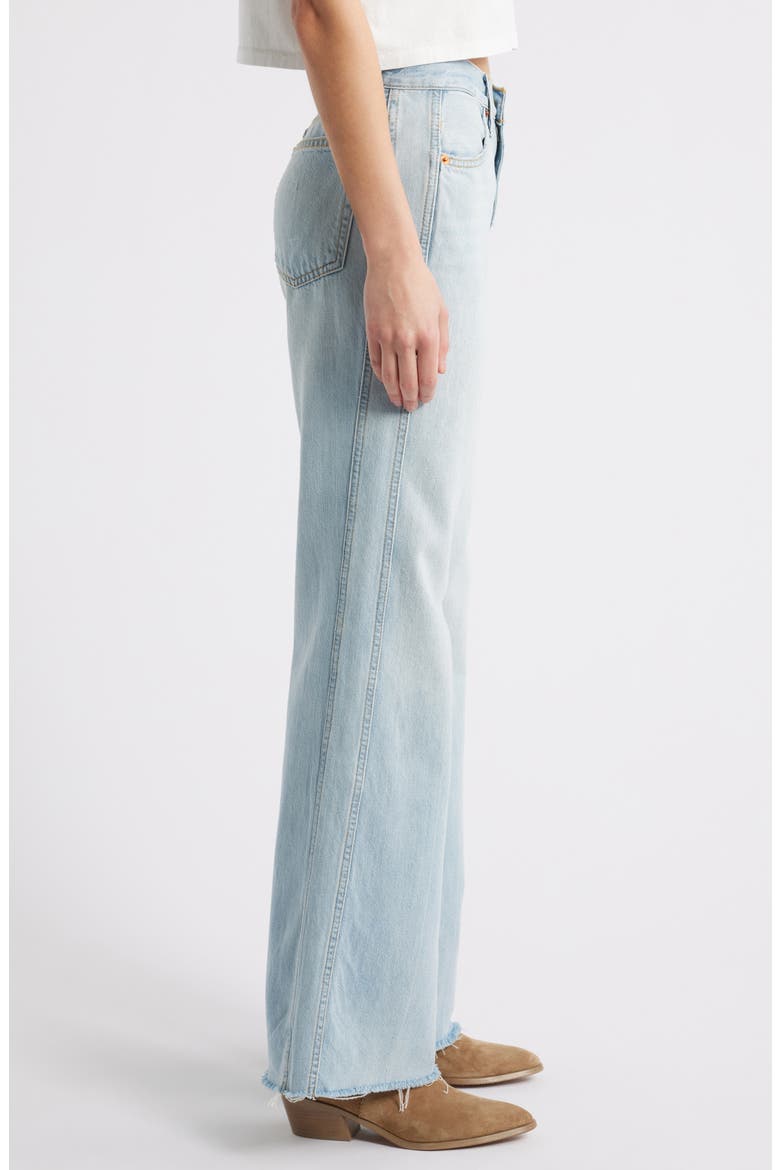 The Californian High Waist Raw Hem Flare Leg Jeans, Alternate, color, BIG SUR