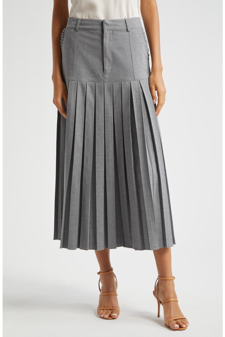 Bane Pleated Skirt, Main, color, STEEL GREY