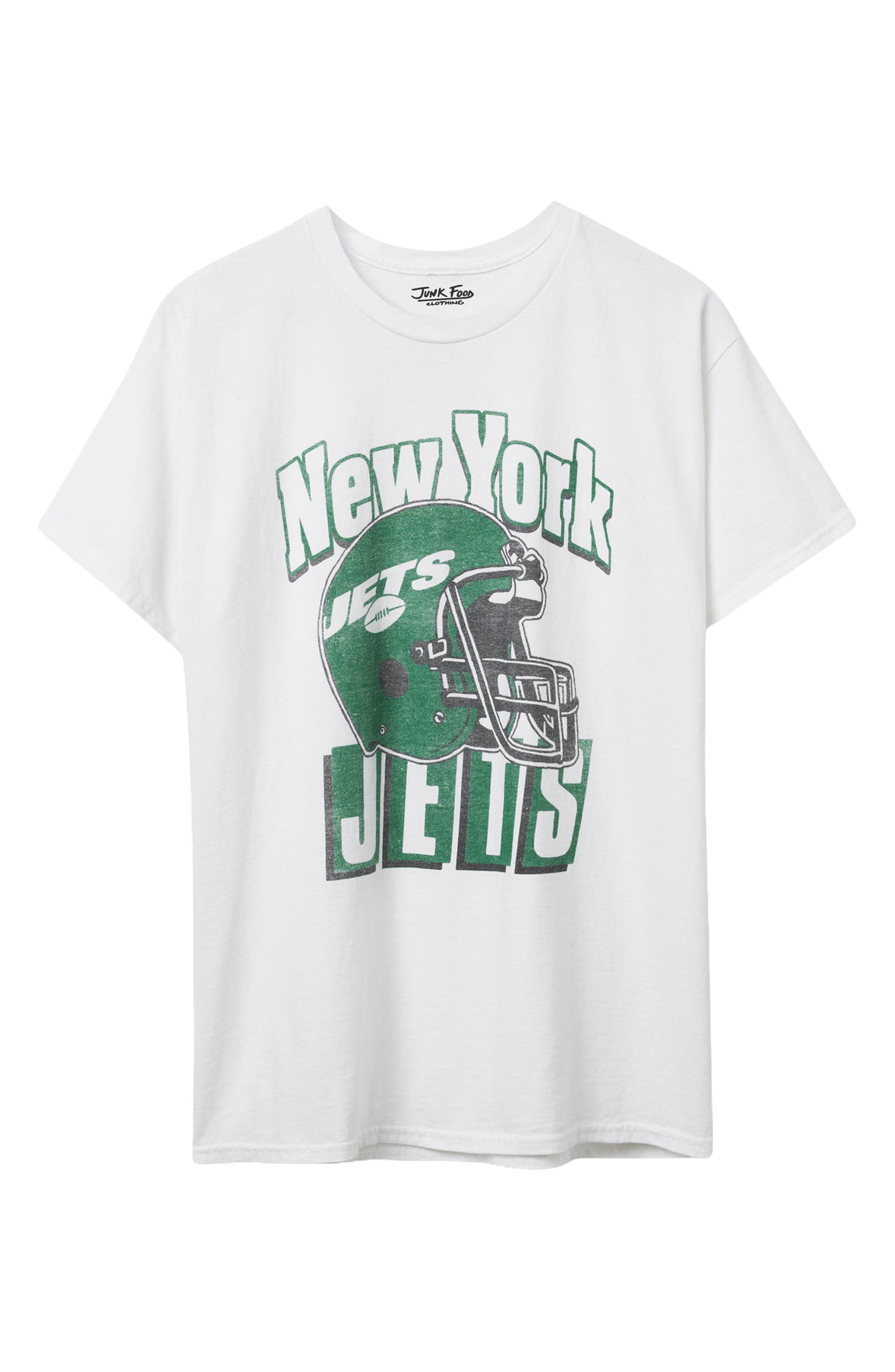 Junk Food New York Jets Throwback Helmet Cotton Graphic T-shirt In White