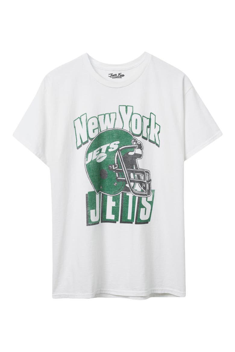 New York Jets Throwback Helmet Cotton Graphic T-Shirt, Main, color, WHITE