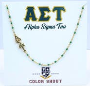 Color Shout Alpha Sigma Tau Greek Letter Side Set Necklace