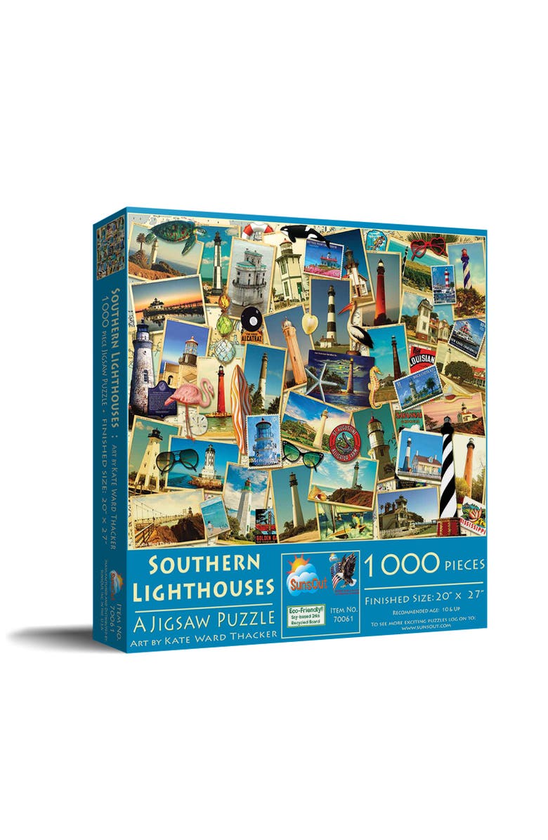 Sunsout Southern Lighthouses 1000 piece Jigsaw Puzzle for Adults, Main, color, Multicolor