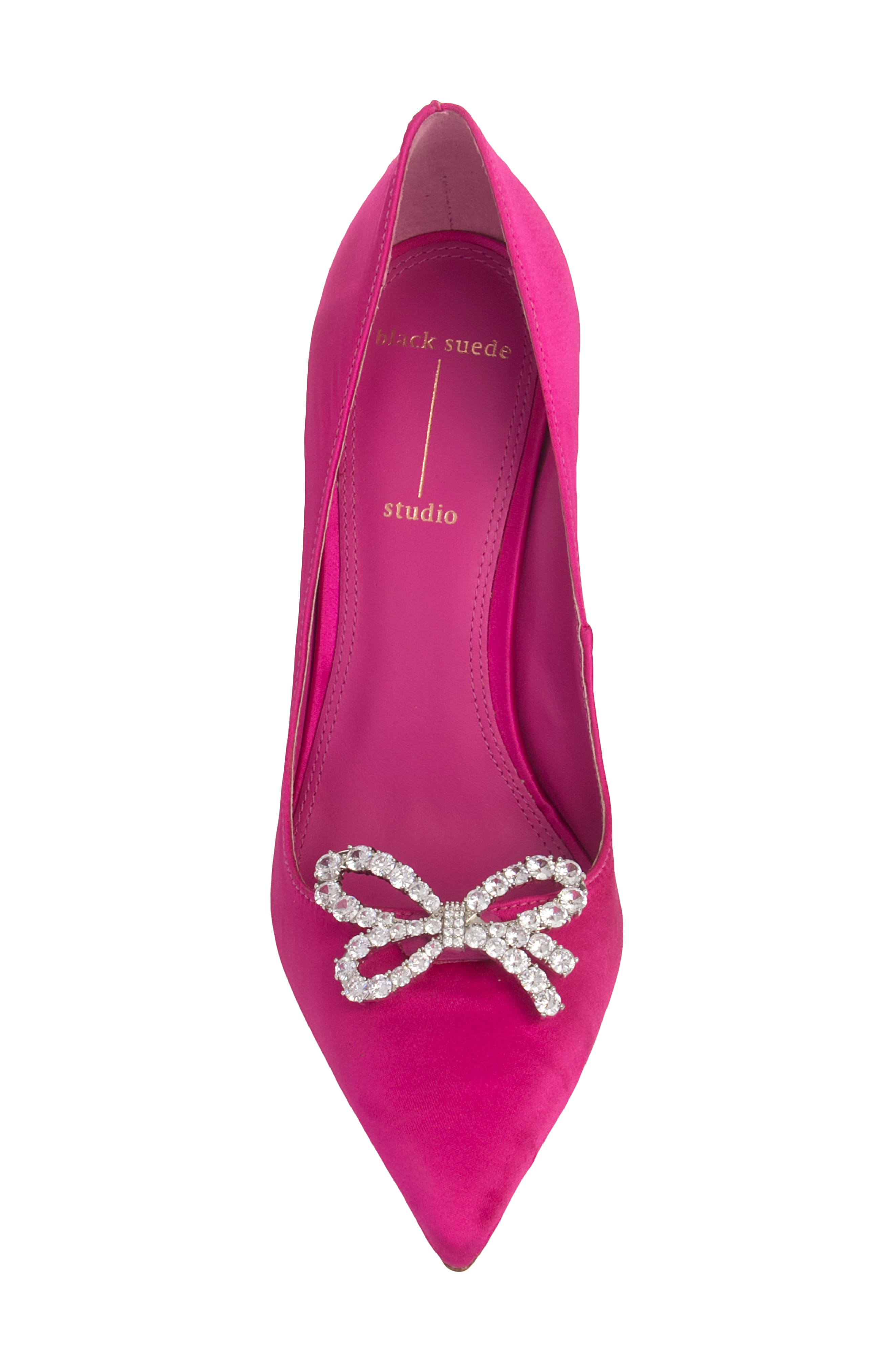 BLACK SUEDE STUDIO Tre Pointed Toe Pump, Alternate, color, Spring Crocus Satin