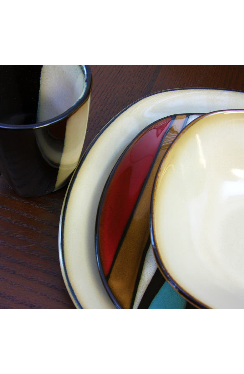 Gibson Elite Althea 16-Piece Stoneware Dinnerware Set,, Alternate, color, Beige