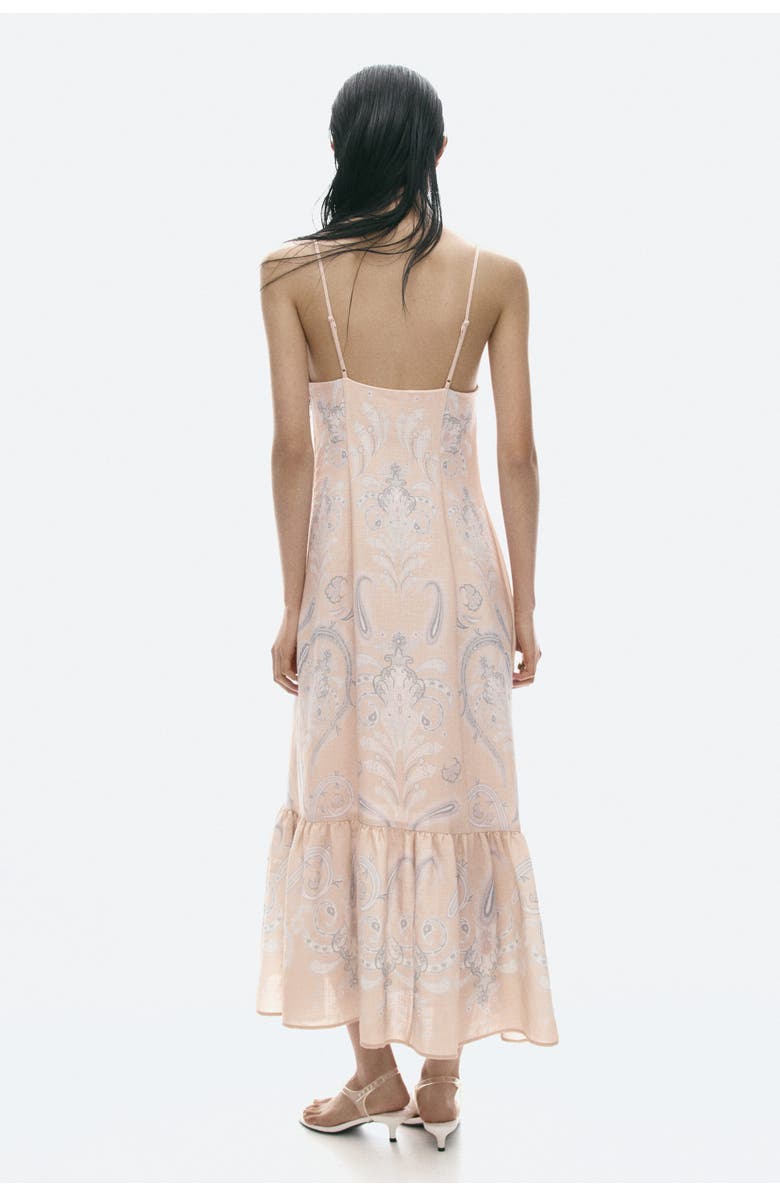 H&M Tiered strappy dress, Alternate, color, Light Dusty Orange/Patterned