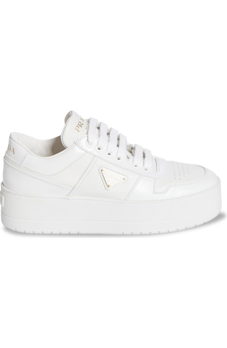 Prada Downtown Flatform Sneaker, Alternate, color, Bianco