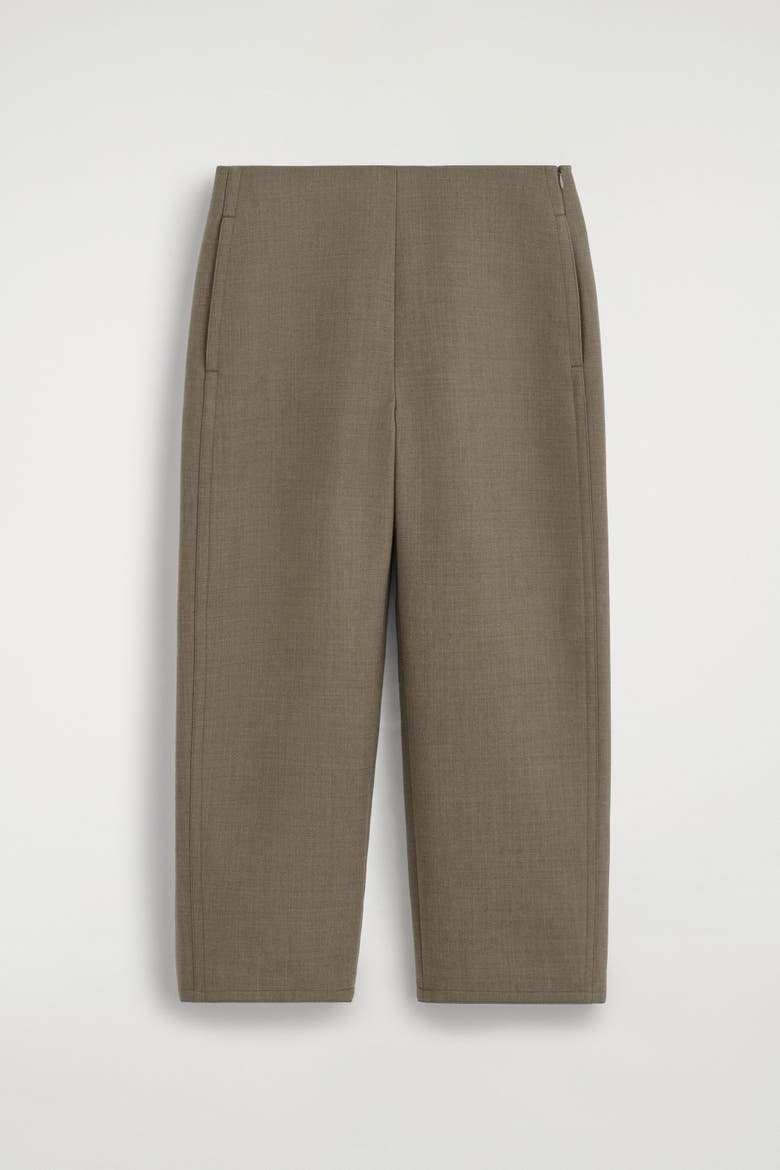 Double-faced Barrel-leg Pants, Alternate, color, STONE