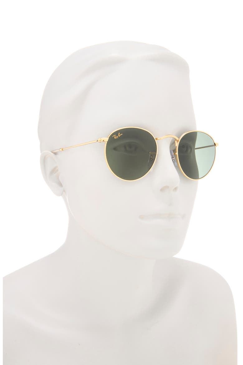 47mm Round Sunglasses, Alternate, color, GOLD/ LIGHT GREEN