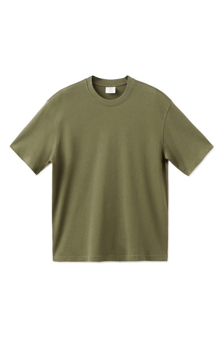MANGO Relaxed Fit Heavyweight Cotton T-Shirt, Alternate, color, Olive Green