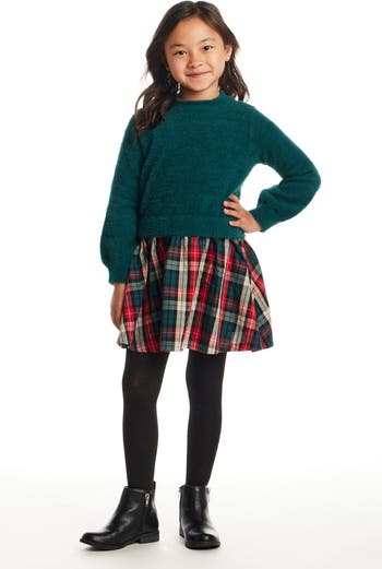 Kids' Bouclé Party Dress, Coat & Crossbody Bag Set