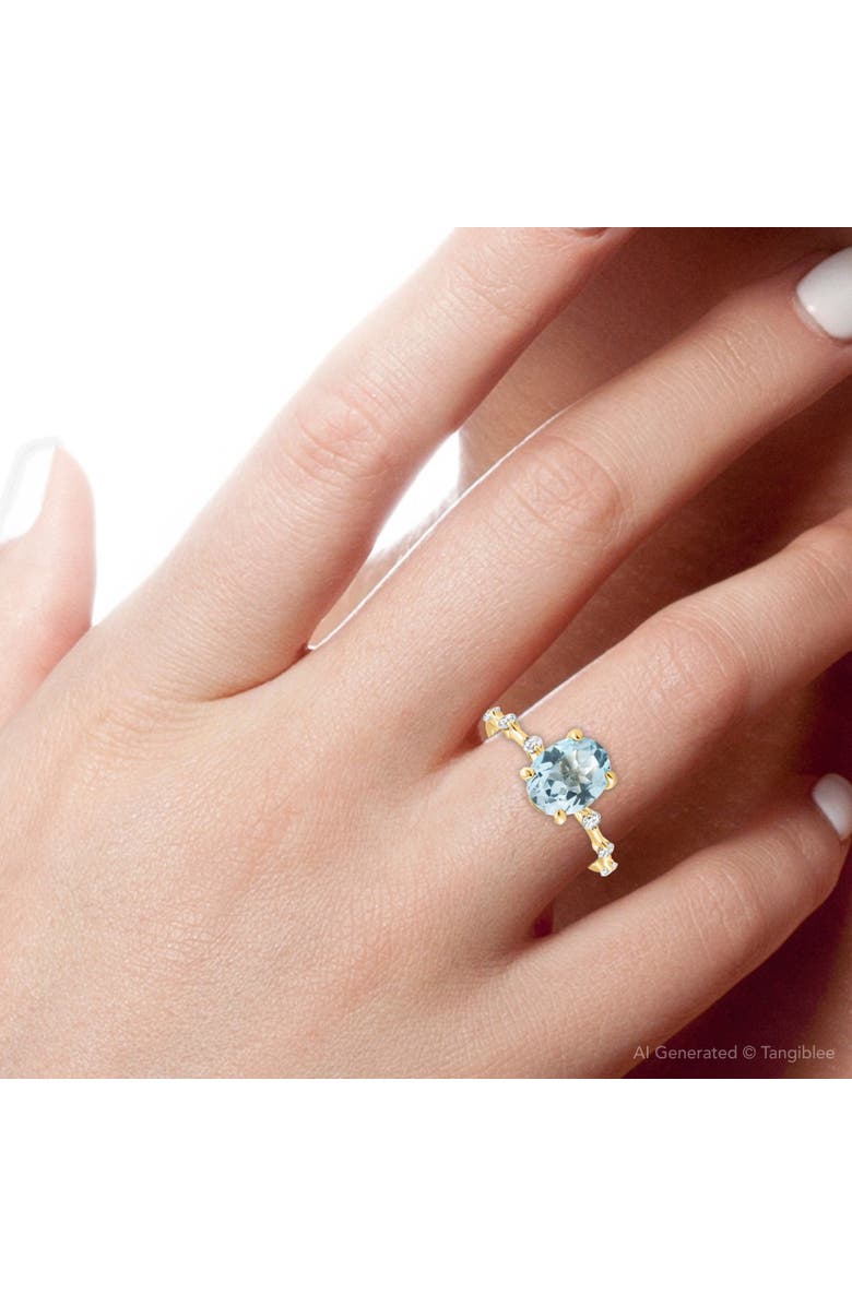 Bliss Diamond 2 1/4Ct Oval Blue Topaz Diamond Ring or Gold Lab Grown, Alternate, color, 