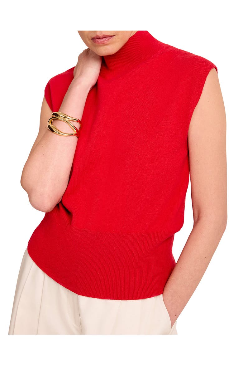 Wool Blend Sleeveless Knit Top, Alternate, color, Red