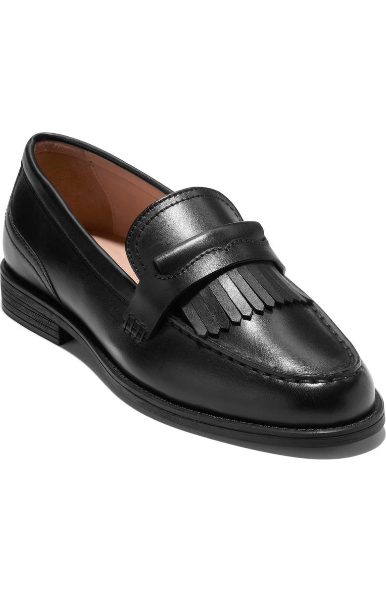 Cole Haan Stassi Kiltie Fringe Loafer, Main, color, Black Leather