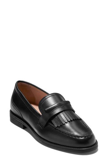 Cole Haan Stassi Kiltie Fringe Loafer In Black