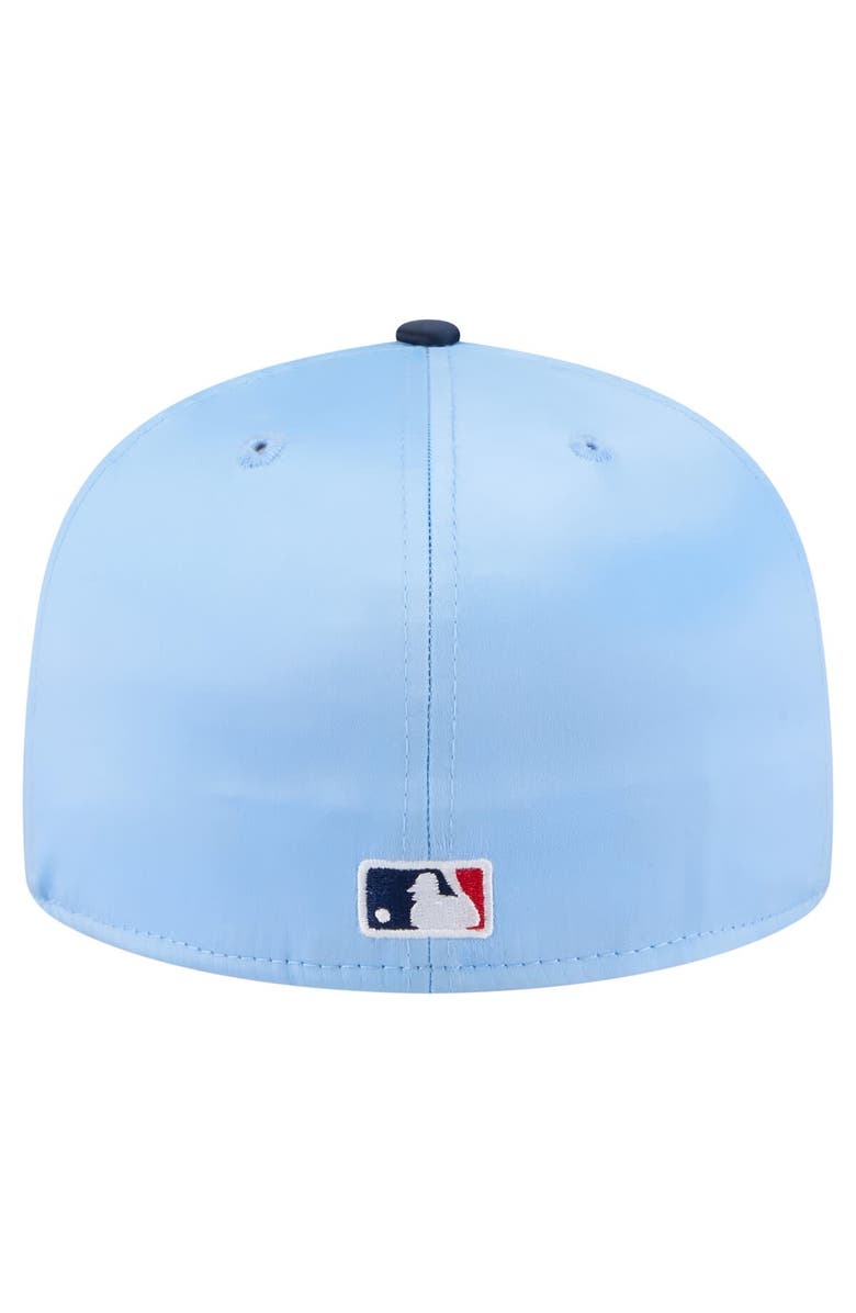 New Era Men's New Era Light Blue/Navy Tampa Bay Rays Satin 59FIFTY Fitted Hat, Alternate, color, Light Blue