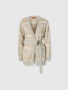 Missoni Zig Zag Viscose And Wool Cardigan With Belt