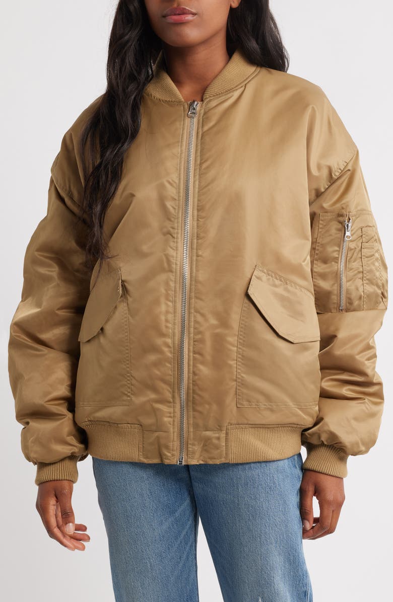 Topshop Bomber Jacket, Alternate, color, 