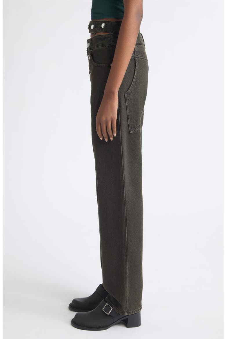 Shadow Double Waist Straight Leg Jeans, Alternate, color, SOOT