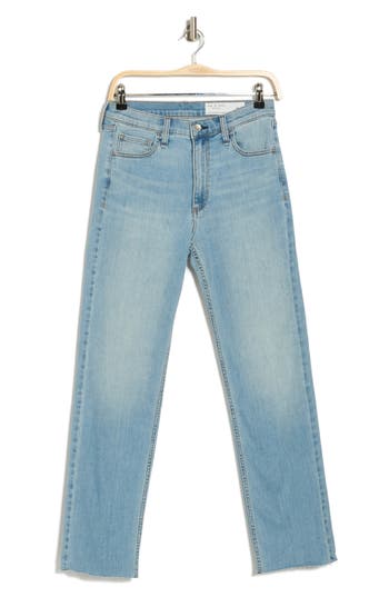 Shop Rag & Bone Hattie Mid Rise Full Length Straight Leg Jeans In Light Wash