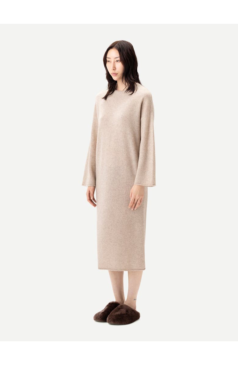 Gobi Cashmere Long Cashmere Sweater Dress, Alternate, color, Warm Grey