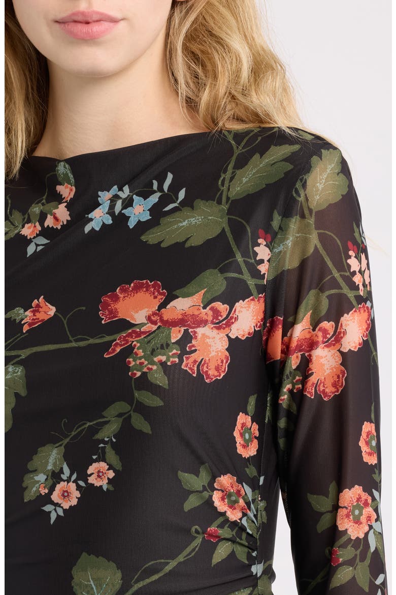 Winifred Floral Mesh Minidress, Alternate, color, CHANT DES FLEUR PRINT