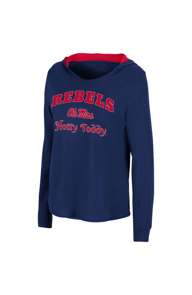COLOSSEUM Women's Colosseum Navy Ole Miss Rebels Catalina Hoodie Long Sleeve T-Shirt, Alternate, color, Navy