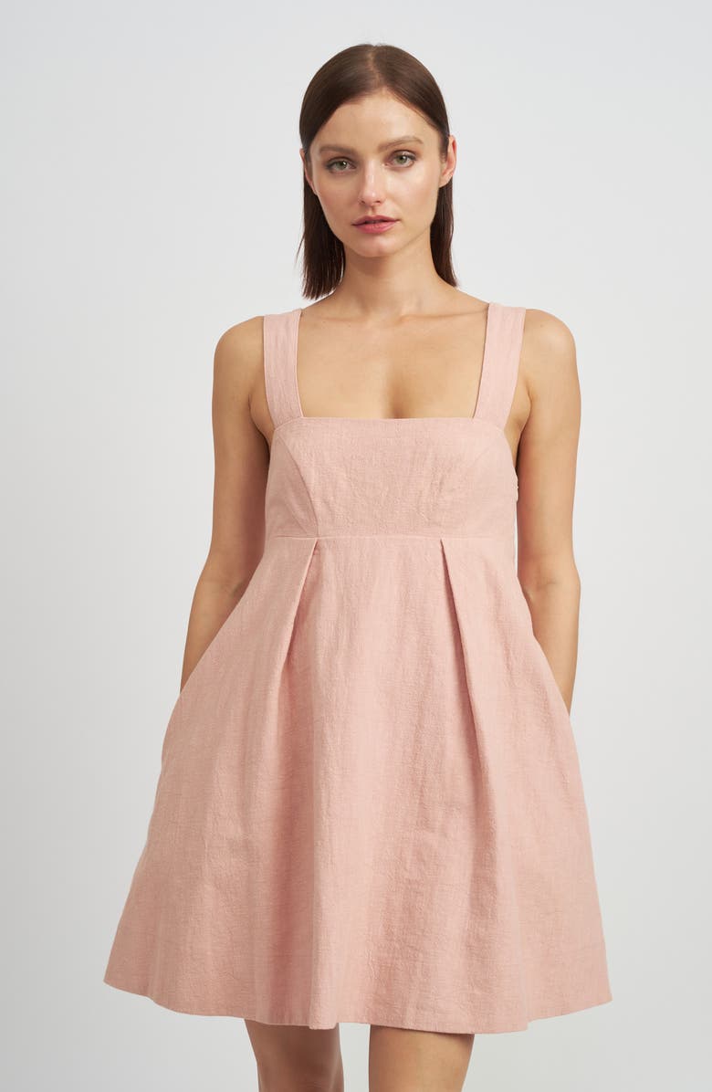 En Saison Linen Minidress, Alternate, color, Blush