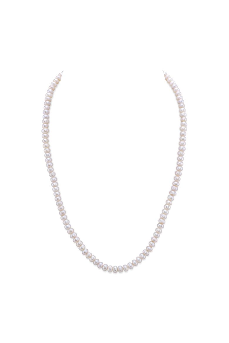 4.5-5.0mm White Freshwater Pearl Logan Necklace, Main, color, Sterling Silver Clasp
