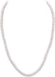 The Pearl Source 4.5-5.0mm White Freshwater Pearl Logan Necklace
