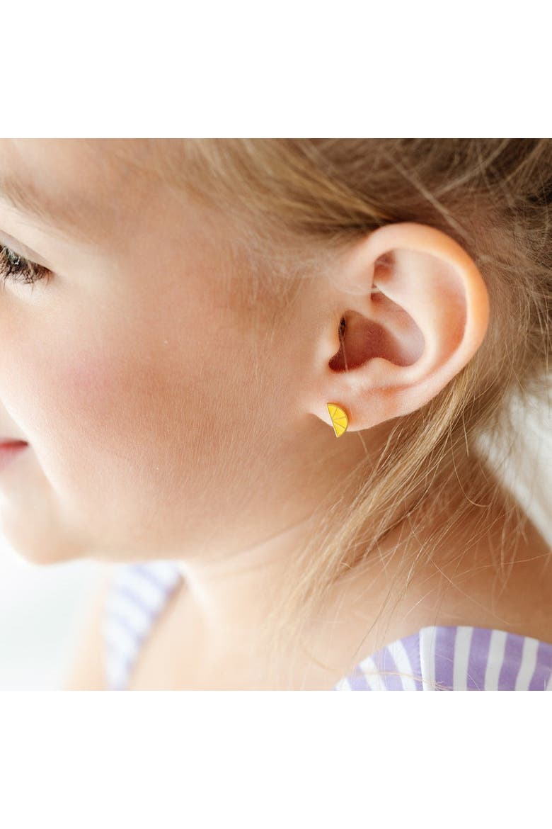 Lemon Stud Earrings, Alternate, color, Yellow