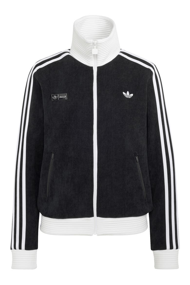 Corduroy Track Jacket, Alternate, color, BLACK