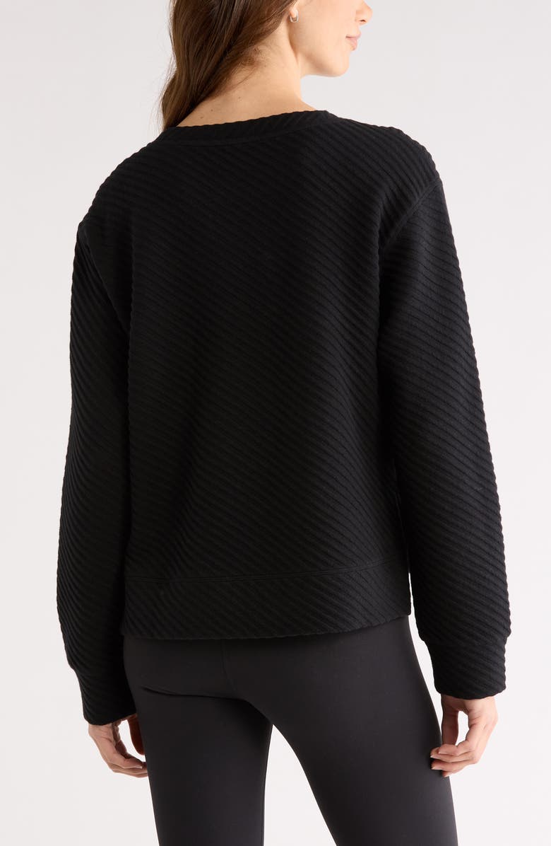Zella Ottoman Twill Sweater, Alternate, color, Black
