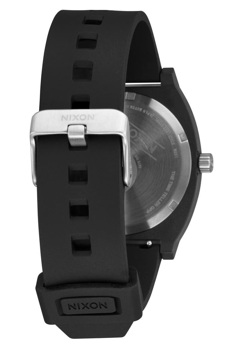 Time Teller OPP Silicone Strap Watch, 39.5mm, Alternate, color, BLACK