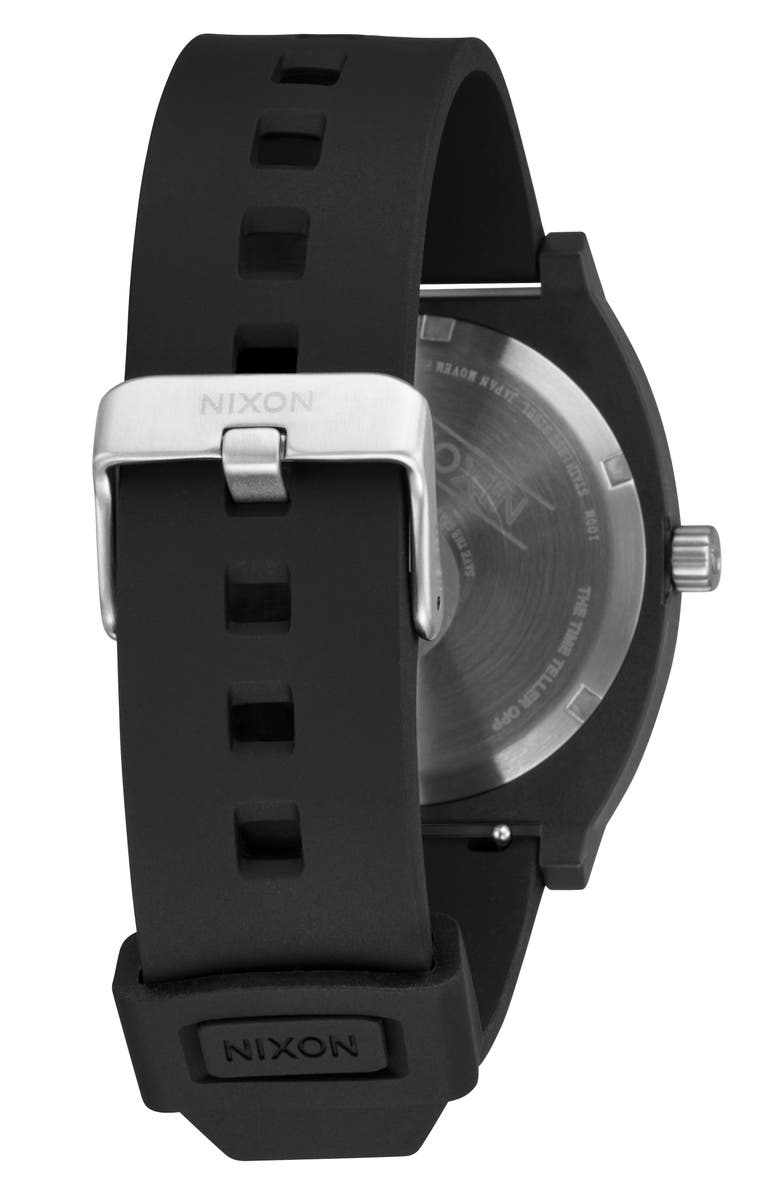 Nixon Time Teller OPP Silicone Strap Watch, 39.5mm, Alternate, color, Black