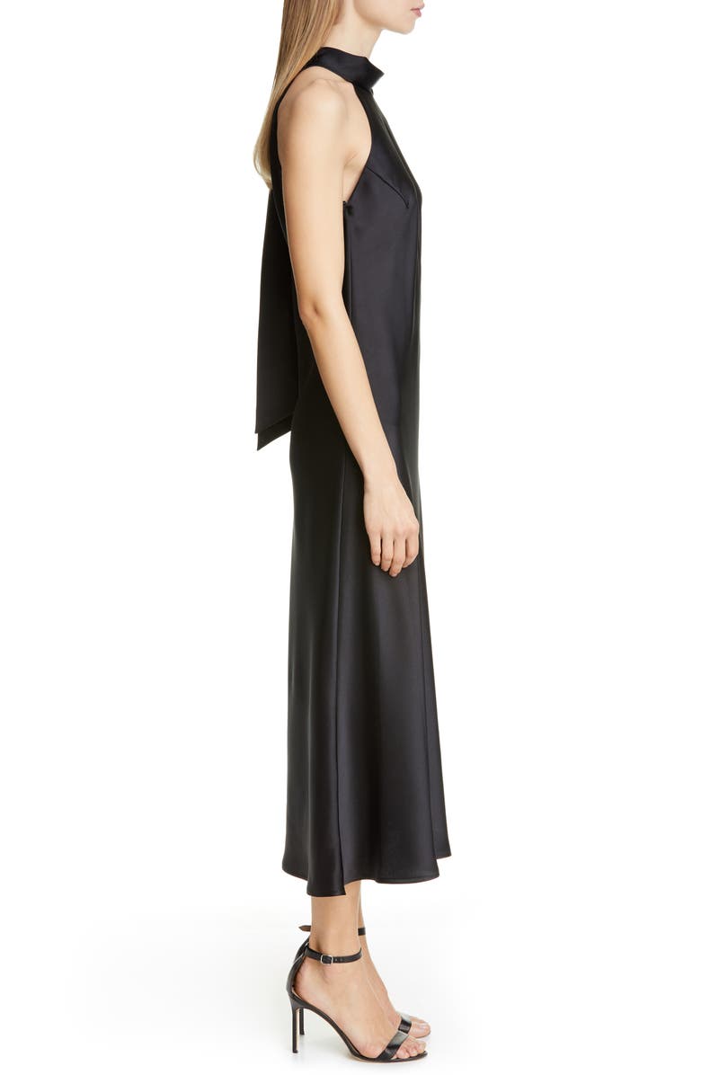 Galvan Satin Halter Neck Dress, Alternate, color, 