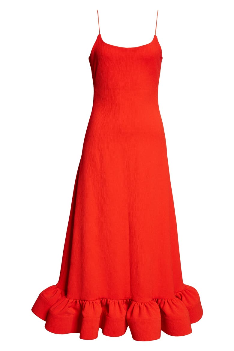 Dire Ruffle Hem Maxi Dress, Alternate, color, ORANGE