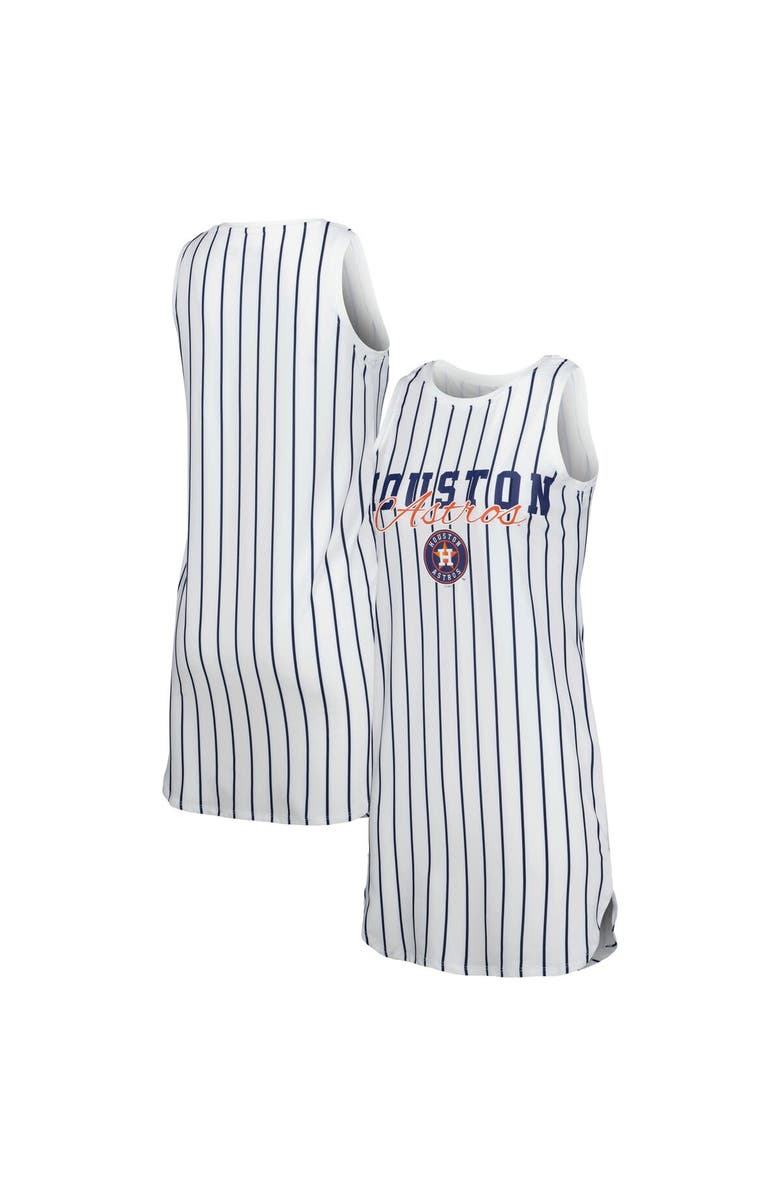 CONCEPTS SPORT Women's Concepts Sport White Houston Astros Reel Pinstripe Knit Sleeveless Nightshirt, Main, color, White