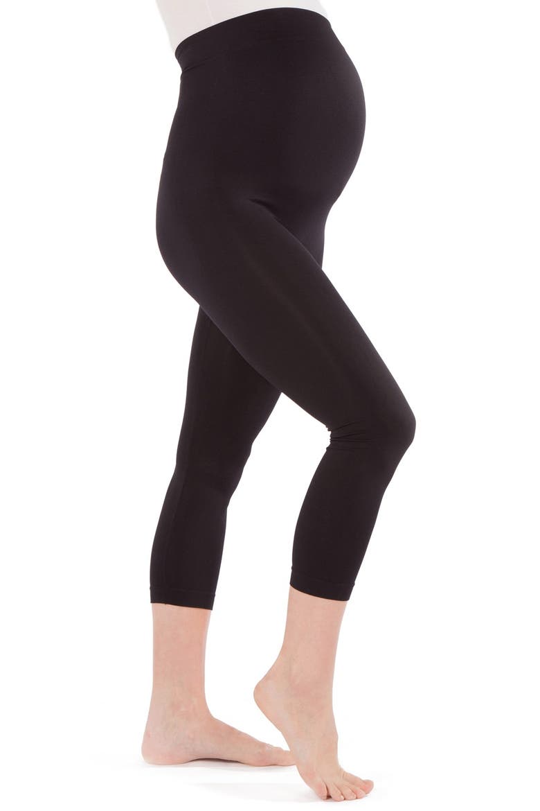 2-Pack Seamless Maternity Capri Leggings, Alternate, color, BLACK